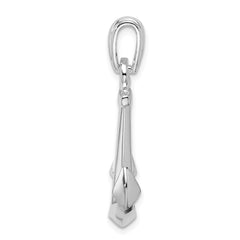 De-Ani Sterling Silver Rhodium-Plated Polished 3D Anchor Pendant - 5