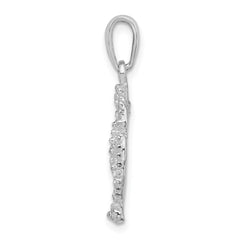 De-Ani Sterling Silver Rhodium-Plated Polished and Textured Sand Dollar Pendant - 5