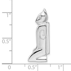 De-Ani Sterling Silver Rhodium-Plated Polished Marco Island Cat Slide