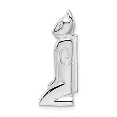 De-Ani Sterling Silver Rhodium-Plated Polished Marco Island Cat Slide