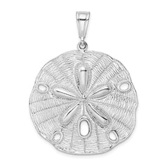 De-Ani Sterling Silver Rhodium-Plated Polished and Textured Sand Dollar Pendant - 7