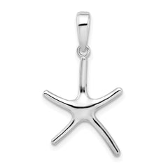 De-Ani Sterling Silver Rhodium-Plated Polished Starfish Pendant - 3