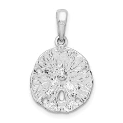 De-Ani Sterling Silver Rhodium-Plated Polished and Textured Small Sand Dollar Pendant - 2