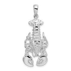 De-Ani Sterling Silver Rhodium-Plated Polished Moveable Lobster Pendant - 3