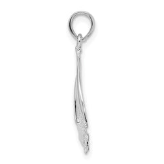 De-Ani Sterling Silver Rhodium-Plated Polished Sailboat Pendant - 3
