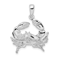 De-Ani Sterling Silver Rhodium-Plated Polished Stone Crab Pendant - 3