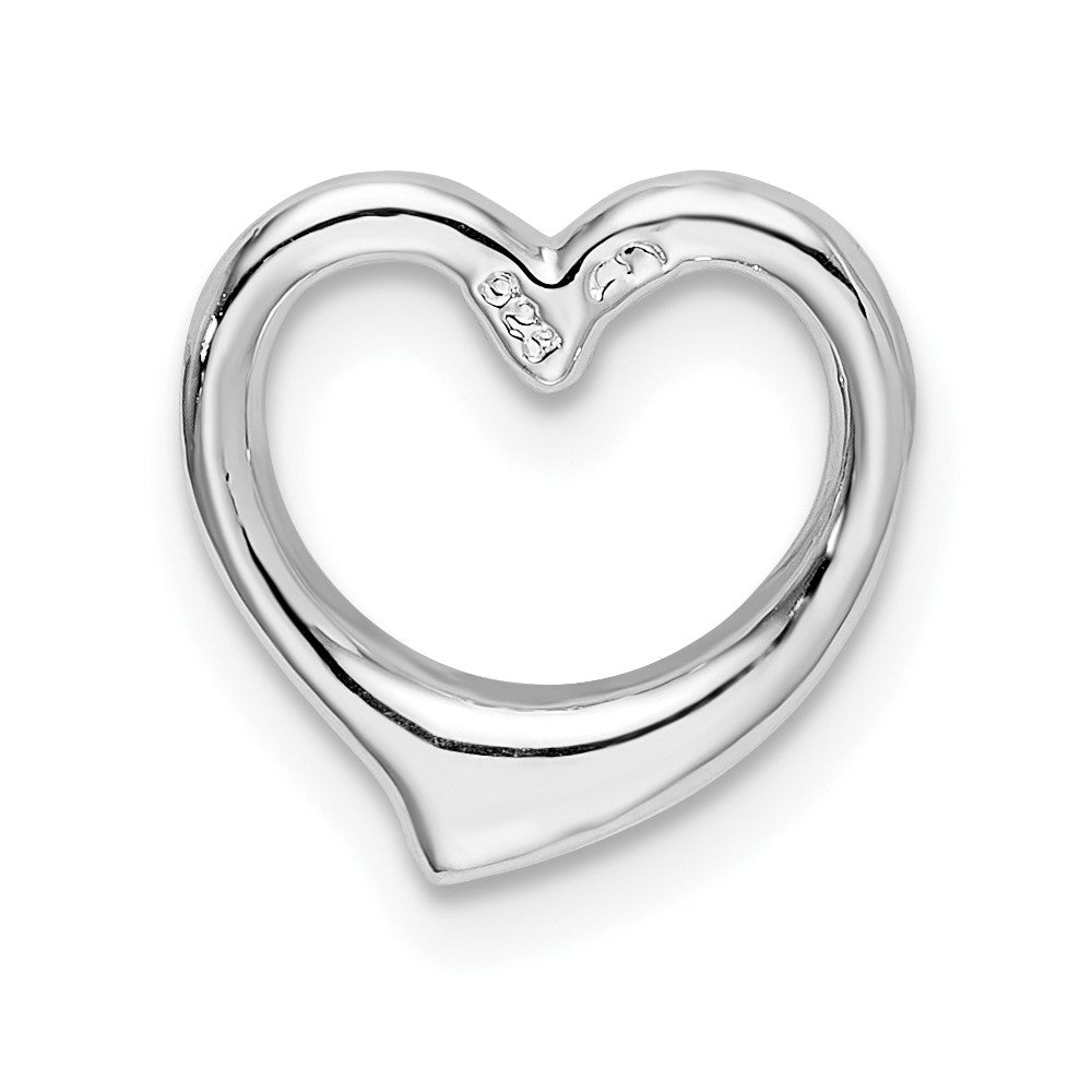 De-Ani Sterling Silver Rhodium-plated Polished Heart Slide