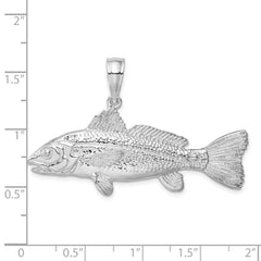 De-Ani Sterling Silver Rhodium-Plated Polished 3D Red Fish Pendant - 2