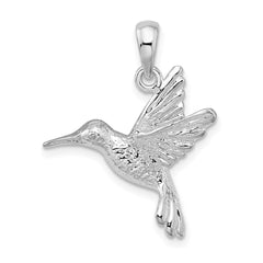 De-Ani Sterling Silver Rhodium-Plated Polished Hummingbird Pendant - 3