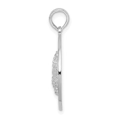 De-Ani Sterling Silver Rhodium-Plated Fort Myers Beach Florida Circle with Starfish Pendant