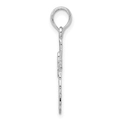 De-Ani Sterling Silver Rhodium-Plated Scalloped Edge Cut-Out Cross Pendant