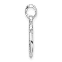 De-Ani Sterling Silver Rhodium-Plated Polished 3D Anchor Pendant - 2
