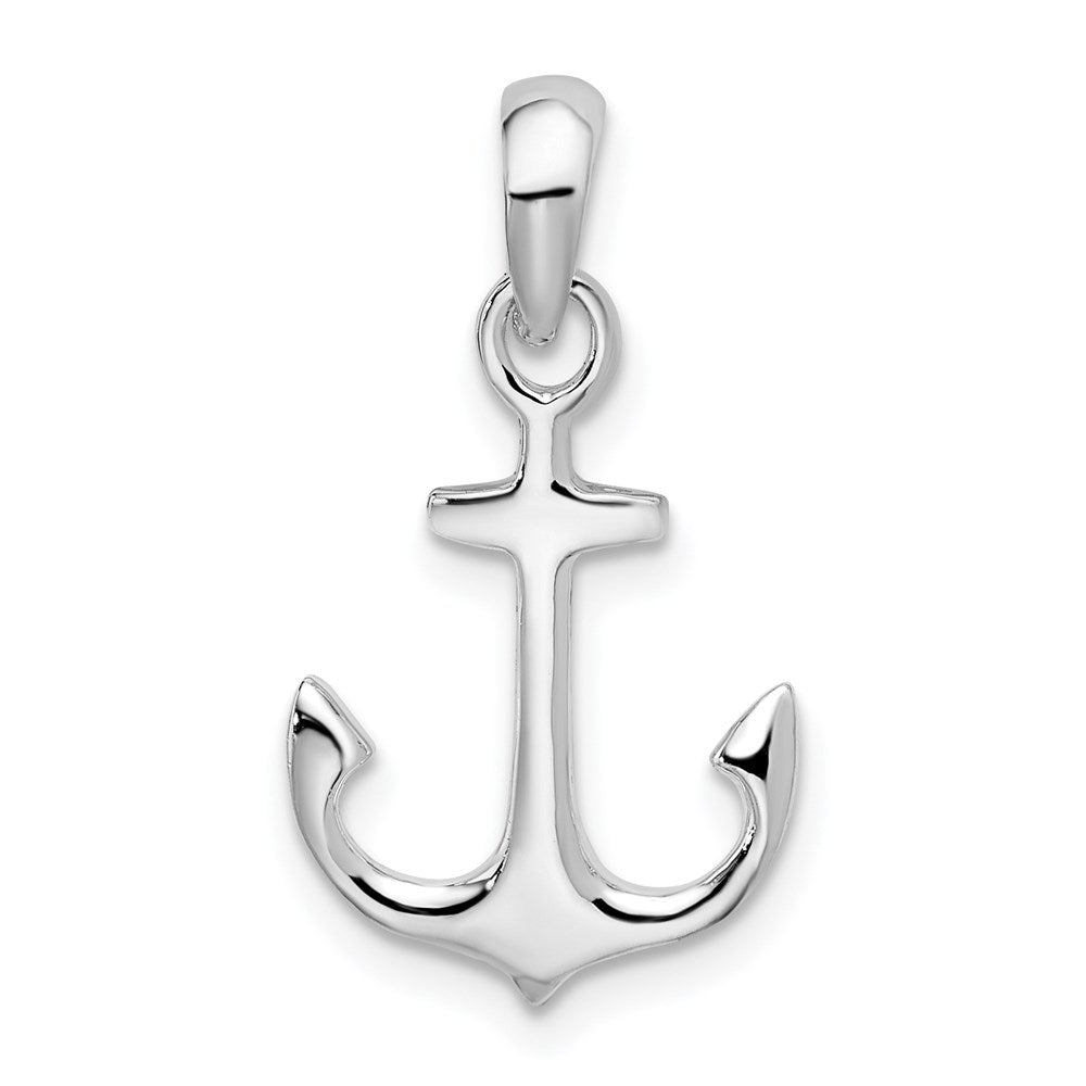 De-Ani Sterling Silver Rhodium-Plated Polished 3D Anchor Pendant - 2