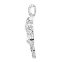 De-Ani Sterling Silver Rhodium-Plated Polished Large Horse Head Pendant - 2