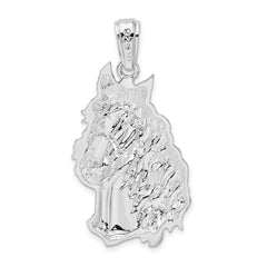 De-Ani Sterling Silver Rhodium-Plated Polished Large Horse Head Pendant - 2
