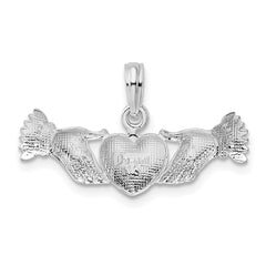 De-Ani Sterling Silver Polished Heart Hands Pendant