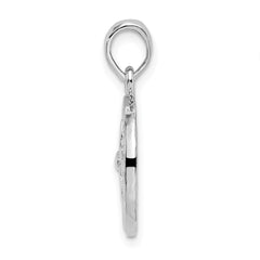 De-Ani Sterling Silver Rhodium-Plated Polished Sand Dollar Pendant - 4