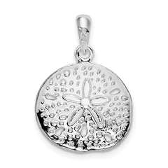 De-Ani Sterling Silver Rhodium-Plated Polished Sand Dollar Pendant - 4