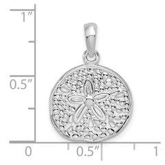 De-Ani Sterling Silver Rhodium-Plated Polished Sand Dollar Pendant - 4