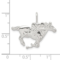 Sterling Silver Race Horse Charm - 2