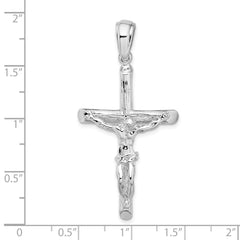 De-Ani Sterling Silver Rhodium-Plated Textured Crucifix Pendant