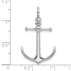 De-Ani Sterling Silver Rhodium-Plated Polished 3D Anchor Pendant - 3