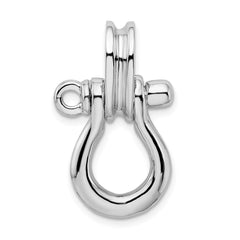 De-Ani Sterling Silver Rhodium-Plated 3D Large Shackle Link with Pulley Pendant
