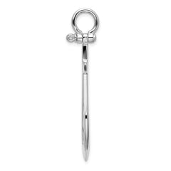 De-Ani Sterling Silver Rhodium-Plated Polished 3D Large Anchor Pendant - 2