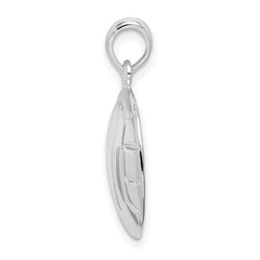 De-Ani Sterling Silver Rhodium-Plated Polished Volleyball Pendant - 2