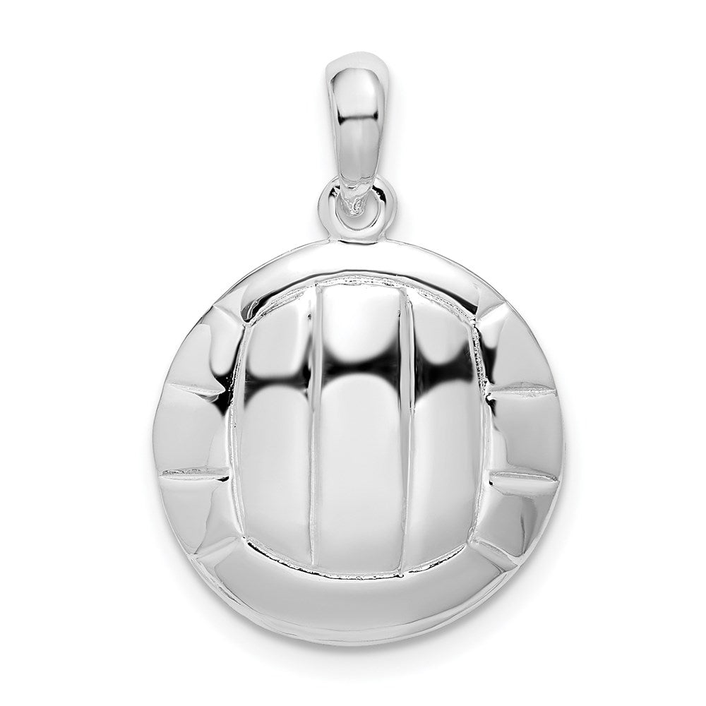 De-Ani Sterling Silver Rhodium-Plated Polished Volleyball Pendant - 2
