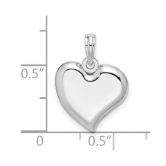 De-Ani Sterling Silver Rhodium-Plated Polished Teardrop Heart Pendant