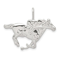 Sterling Silver Race Horse Charm - 2