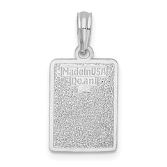 De-Ani Sterling Silver Rhodium-Plated Enameled Small Key West Mile 0 Pendant
