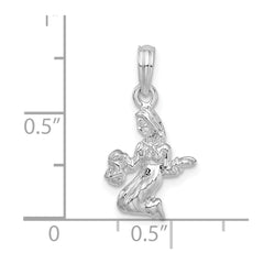 De-Ani Sterling Silver Rhodium-Plated Polished 3D Virgo Zodiac Pendant