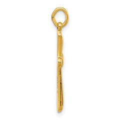 Sterling Silver Gold-plated Polished Round Tapered Ends Cross Pendant