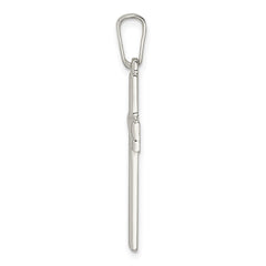 Sterling Silver Polished w/Lines Latin Cross Pendant