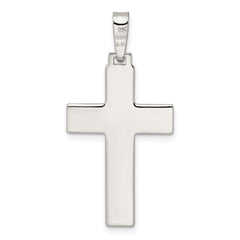 Sterling Silver Polished w/Lines Latin Cross Pendant