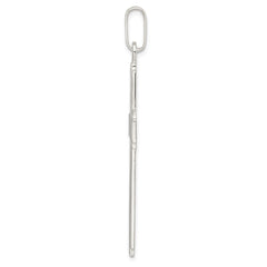 Sterling Silver Polished w/Edge Lines Large Latin Cross Pendant