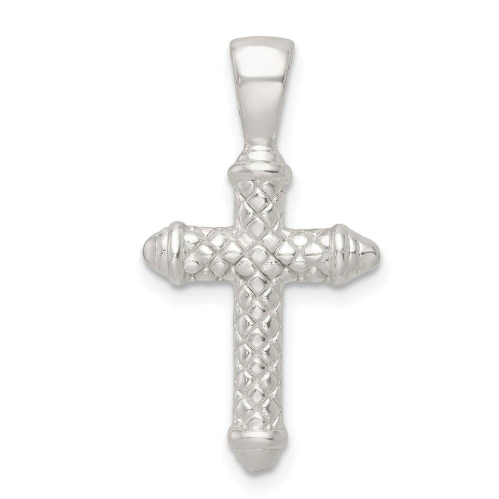 Sterling Silver Polished Cross Pendant - 42