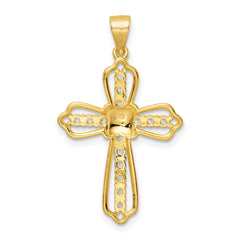 Sterling Silver Gold Tone CZ Cross Pendant