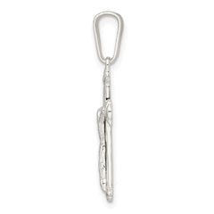 Sterling Silver Polished Crucifix Pendant - 12