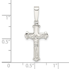 Sterling Silver Polished Crucifix Pendant - 12