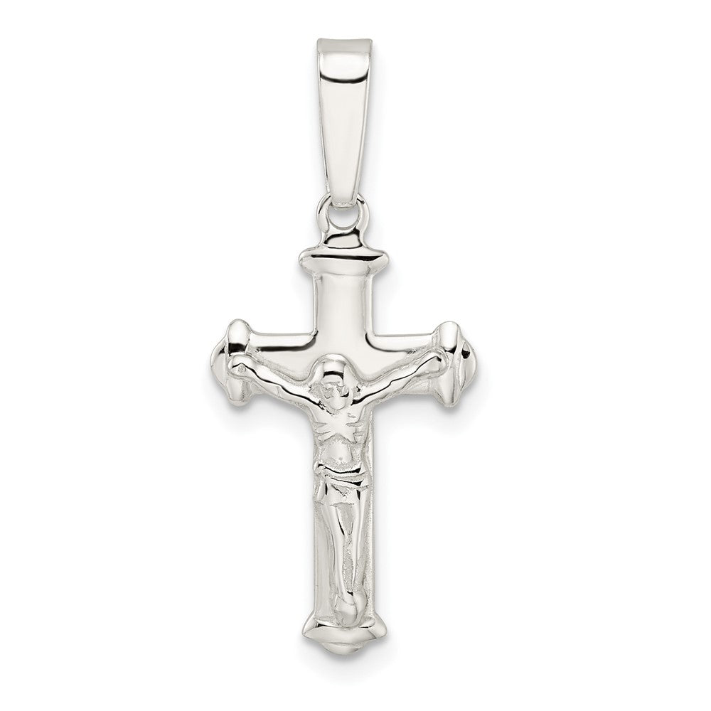 Sterling Silver Polished Crucifix Pendant - 12