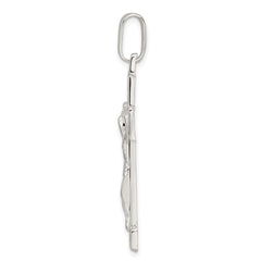 Sterling Silver Polished Crucifix Pendant - 4