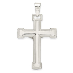 Sterling Silver Polished Crucifix Pendant - 4