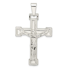 Sterling Silver Polished Crucifix Pendant - 4
