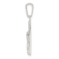 Sterling Silver Polished Crucifix Pendant - 16