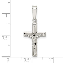 Sterling Silver Polished Crucifix Pendant - 16