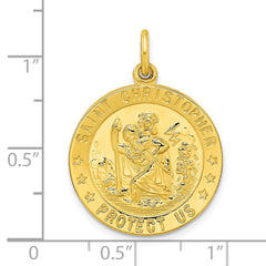 Sterling Silver Gold-tone Polished Solid Saint Christopher Medal Pendant - 2