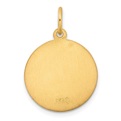 Sterling Silver Gold-tone Polished Solid Saint Michael Medal Pendant - 2